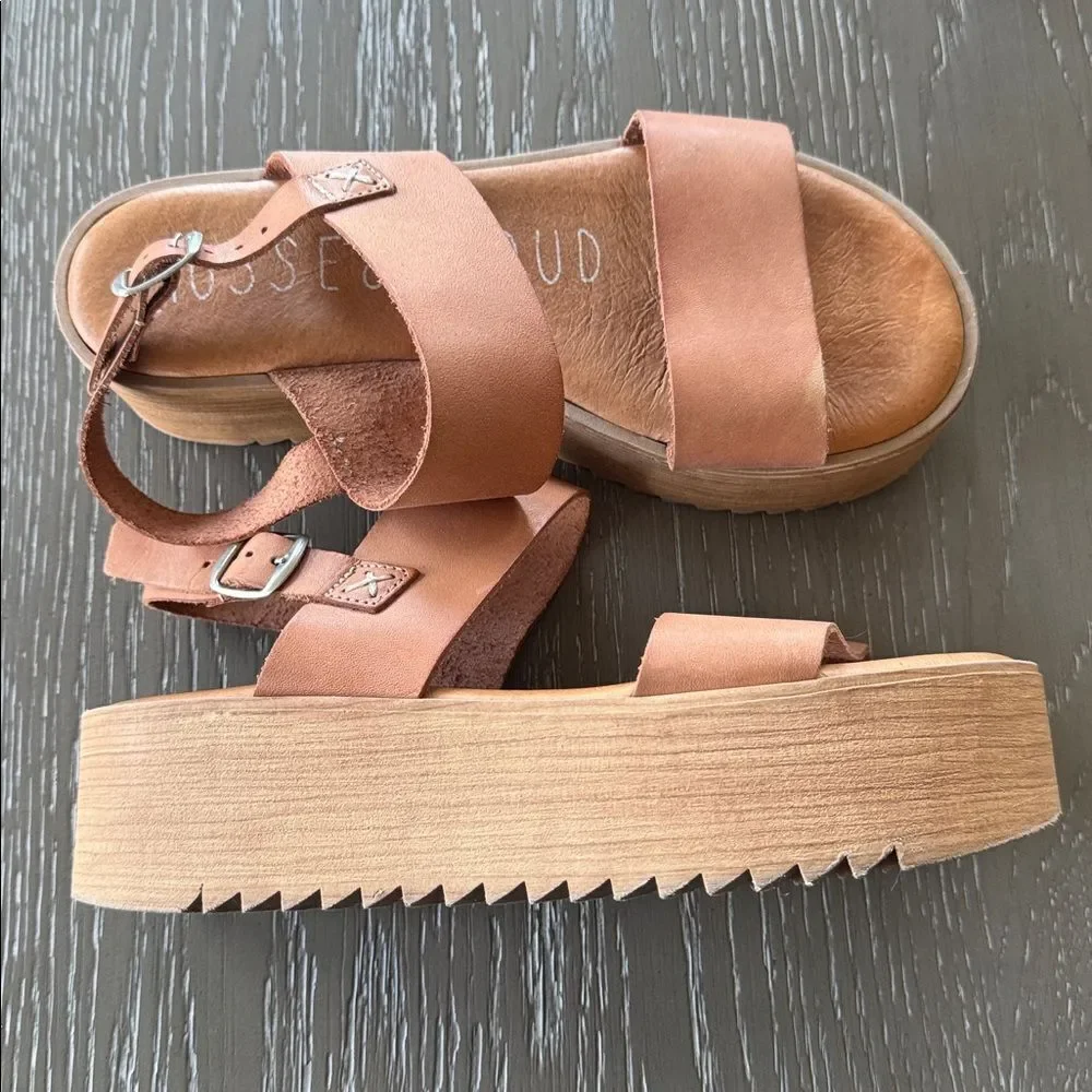 Musse & Cloud Natural Tan Strappy Sandals Platform Casual Boho Women’s Size EU37
